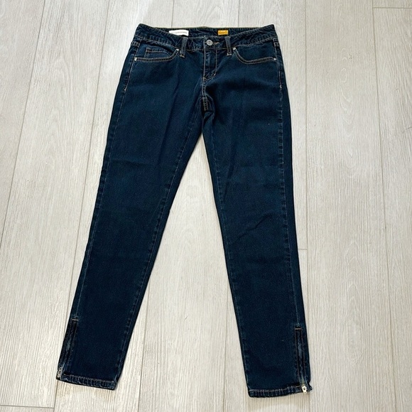 Pilcro & The Letterpress Straight Low Rise Blue Jeans with zipper on hems Sz 28 - Picture 1 of 11